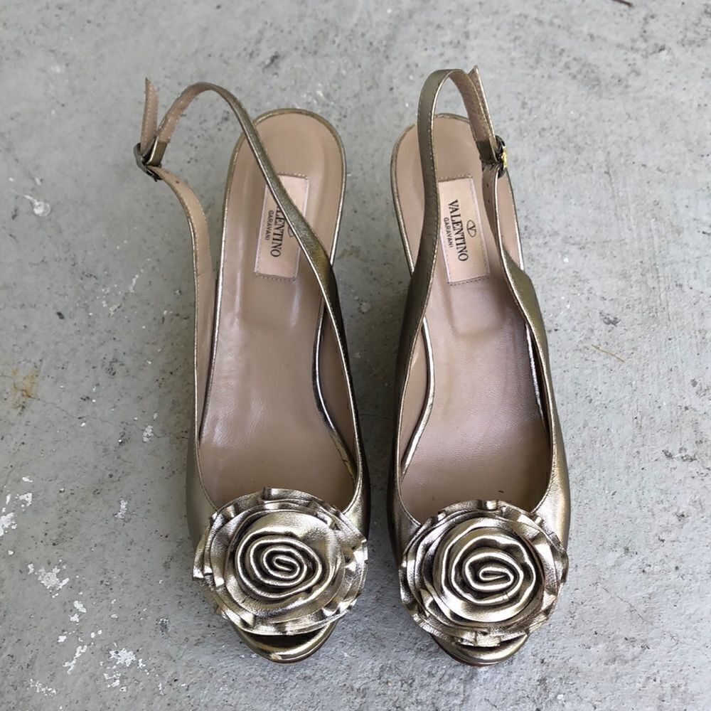 Valentino Silver Wedges